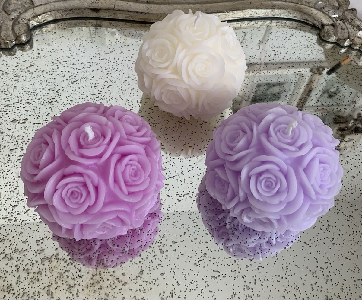 Candele: Rosenkerzen Hand gemacht im Set – Nuovo (secondo la descrizione) da Diepoldsau venduto da Luxusdeko 4