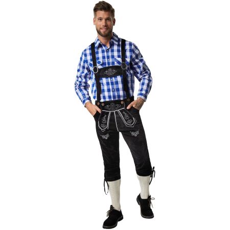Herren Trachten Lederhose schwarz Gr. XL
