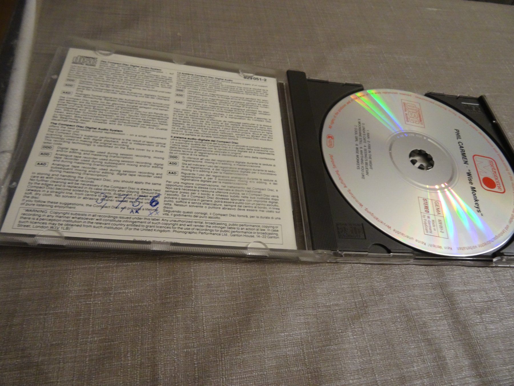 CD: Phil Carmen - Wise Monkeys - CD – Usato da Olten venduto da Disc-Ausverkauf 1