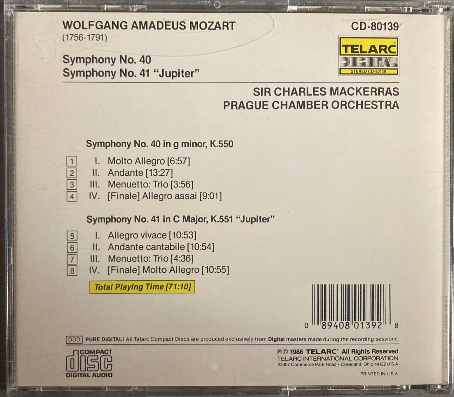 CD: MOZART..... - SYMPHONY NOS. 40 & 41 – Usato da Poliez-Pittet venduto da Newtown-Records 1