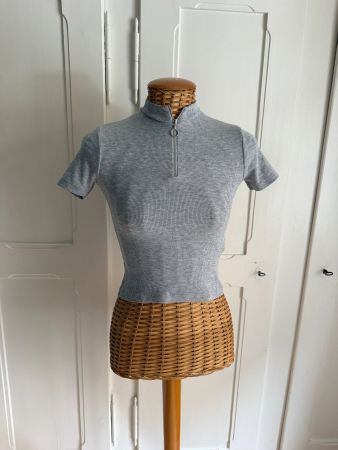 PULL&BEAR - T-Shirt hellgrau meliert XS