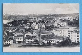 Thalwil - Dorfansicht - Fabrik mit Hochkamin - 1909