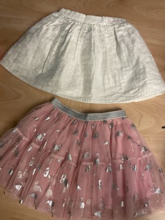2 süsse Röcke Gr. 98/104 Flamingo Tüll weiss festlich