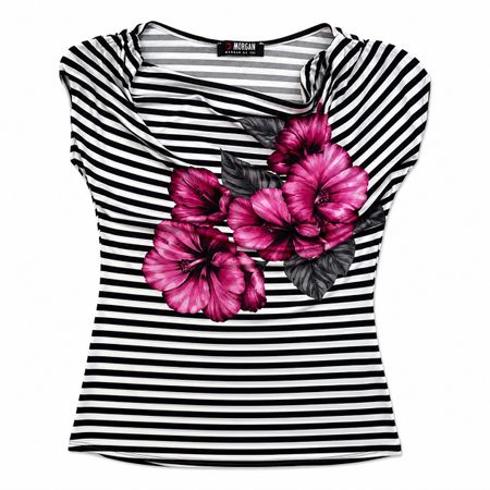 Morgan De Toi Shirt Blumenprint & Streifen XS 34