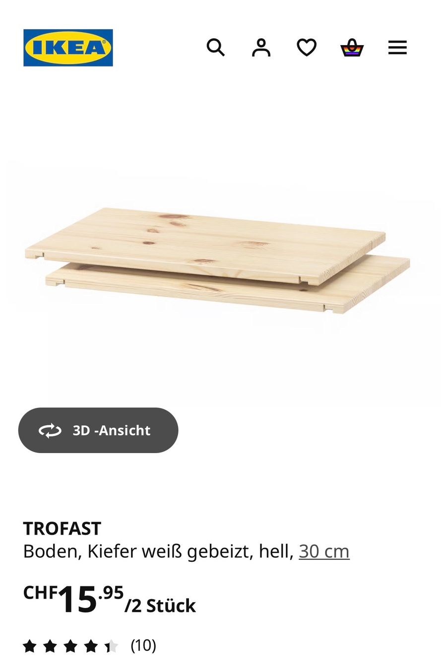 Ikea Scaffali: IKEA TROFAST boards white stained pine 30 cm 4 pieces – Usato da Zürich venduto da mar_d7zz 1