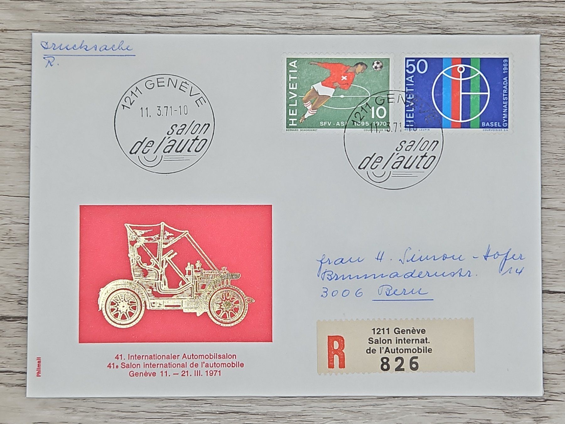 Tutti i francobolli: CL17 Enveloppe + Timbre Suisse 1971 – Usato da Cousset venduto da Patrick_Collections