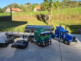 2 camions tamiya + 2 remorques tamiya RTR