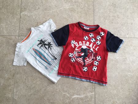 2 coole T-Shirts Gr. 116 Fussball Surfer Junge Sommer 💯 ...