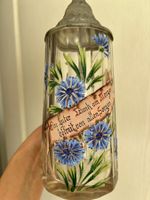 Antiker Bierkrug Humpen Glas Metall/Zinn? Krug Flasche