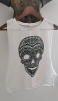 Tanktop Mexican Skull Top weiss Totenkopfmotiv - S