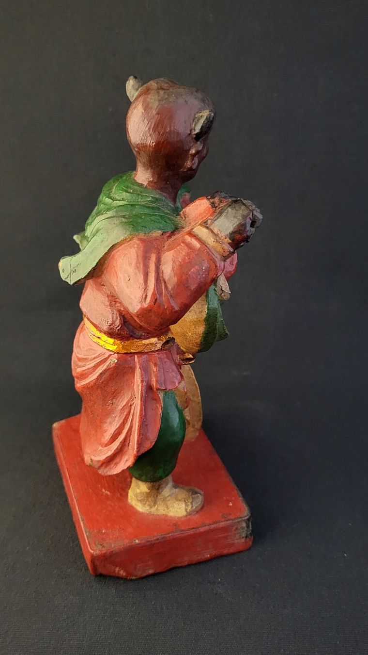 Statuette: Asiatischer Kämpfer Holz-Schnitzerei – Usato da Basel venduto da spinne02 4