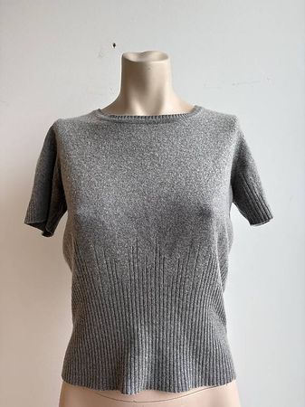 Seide-Kaschmir Strickshirt grau Gr. XS