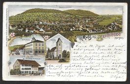 Zeiningen farbige Lithografie 4 Bilder