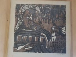 Holzschnitt von Martin Thönen Bild Gemälde Bern Huémoz