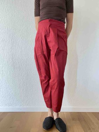 Damen Stoffhose rot hoher Bund neuwertiger Zustand