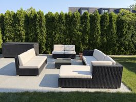 Modulares Garten-Lounge mit Kissenbox