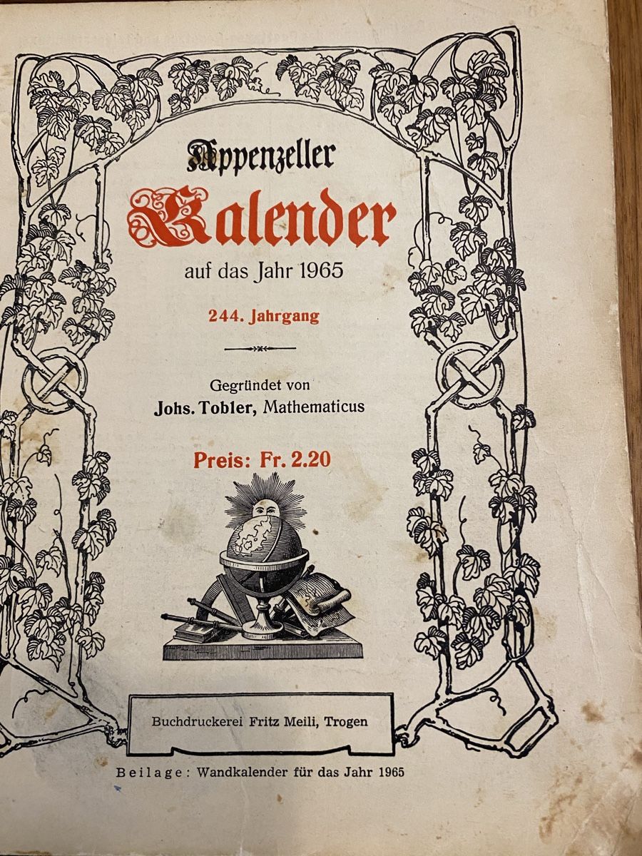 Calendari: Appenzeller Kalender Antik – Usato da St.Gallen venduto da Design04 2