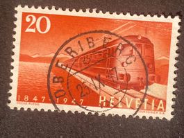 Schweiz 1947 Eisenbahn 20 Vollstempel OBERIBERG 25.IX.47