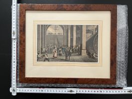 Antiker Stich aus Zeitung Kornhauskeller Bern gerahmt Holz