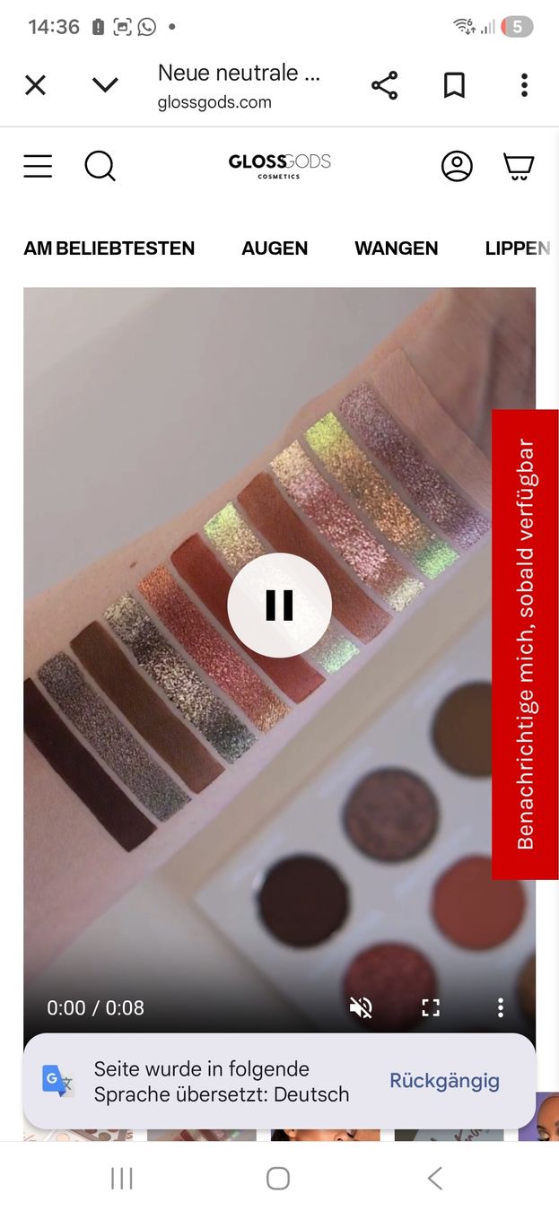 Make-up: Glossgods New Neutrals Remix Lidschatten Palette – Gebraucht aus Uster von mikedizzy84 2