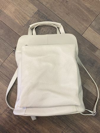 Rucksack Stone/weiss 100% Leder neu!