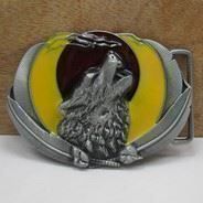 Metall Gürtelschnalle häulender WOLF