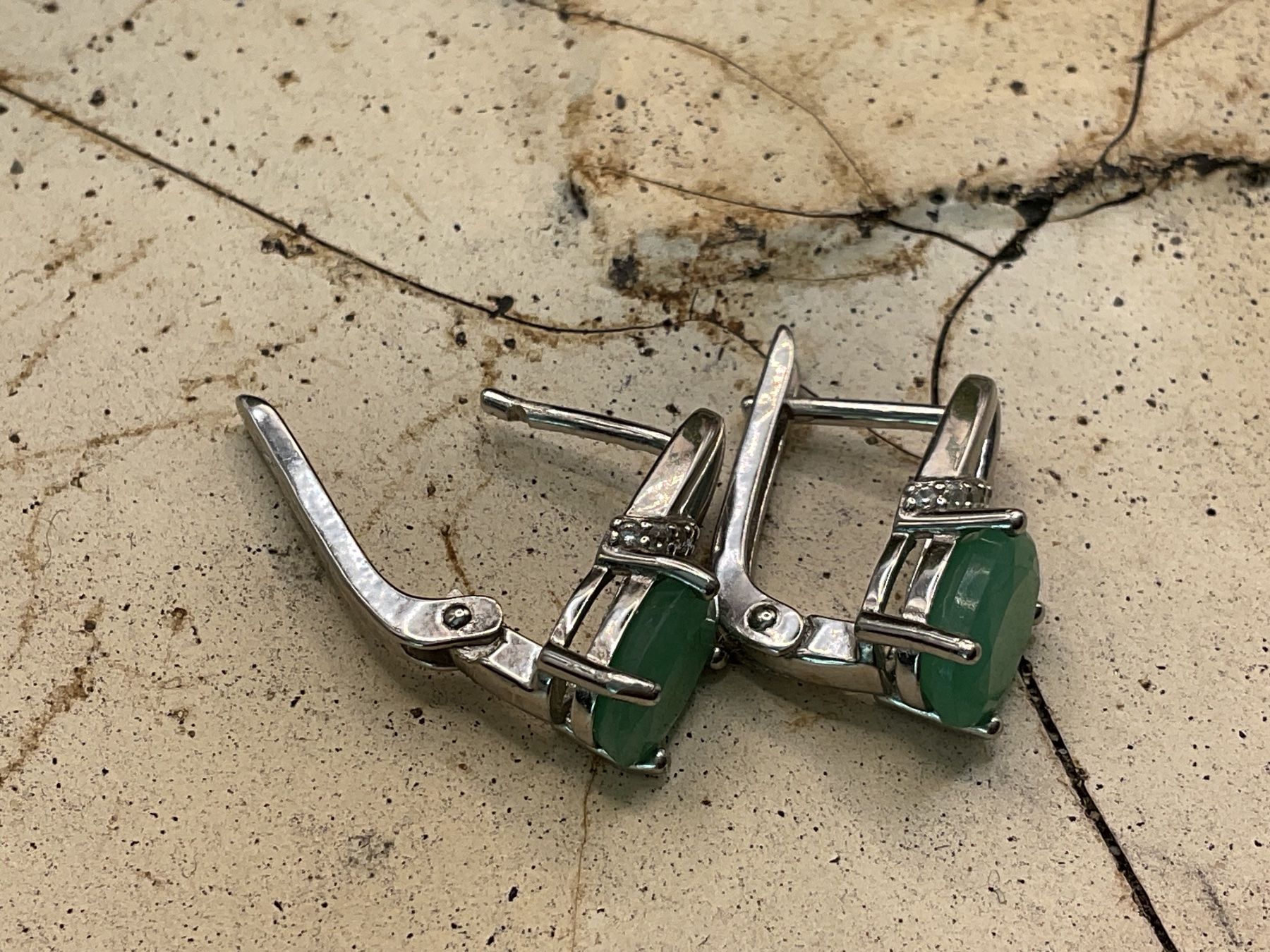 Orecchini pendenti & Orecchini a lobo: Smaragd Ohrstecker in Sterlingsilber – Nuovo (secondo la descrizione) da Luzern venduto da S.Kern01 4