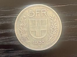 1 x 5 Franken Schweiz 1935 – zirkuliert