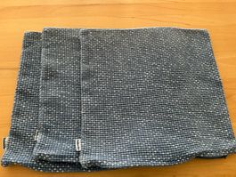 3 Zierkissen Hüllen 40 x 40 / blau-weiss mit Reissverschluss