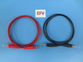 2x 1m 1.5mm2 Messleitung Laborkabel mit Bananenstecker 4mm