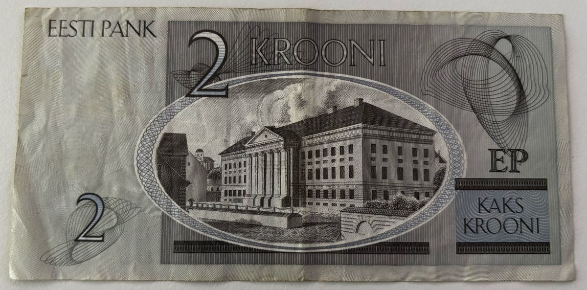 Banknoten: Estland 2 Krooni 2006 – Gebraucht aus Algetshausen von Carrhard 1