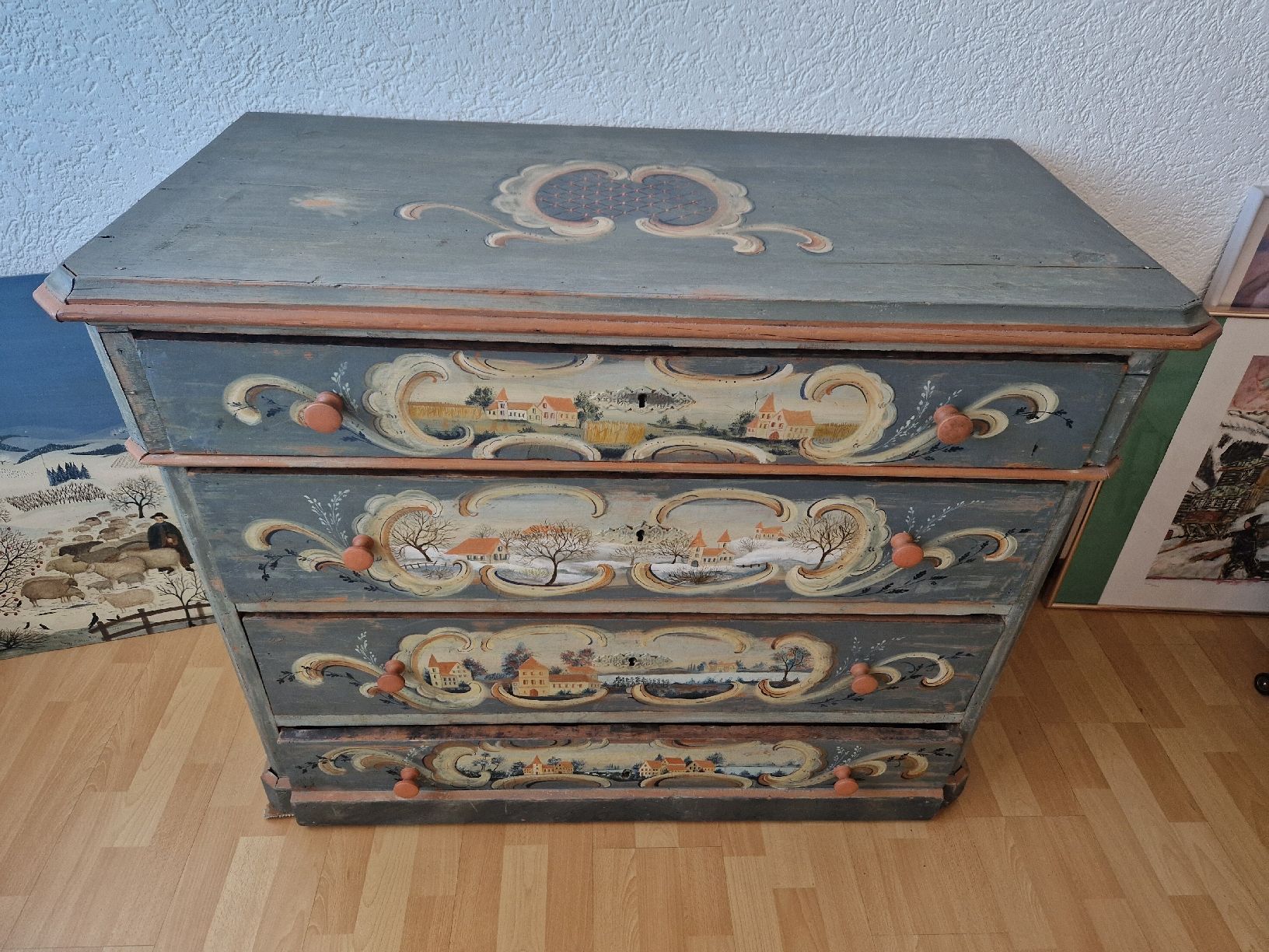 Cassettiere: Handbemalte Bauernkommode, Antik Stil – Usato da Birr venduto da bambam0815 1
