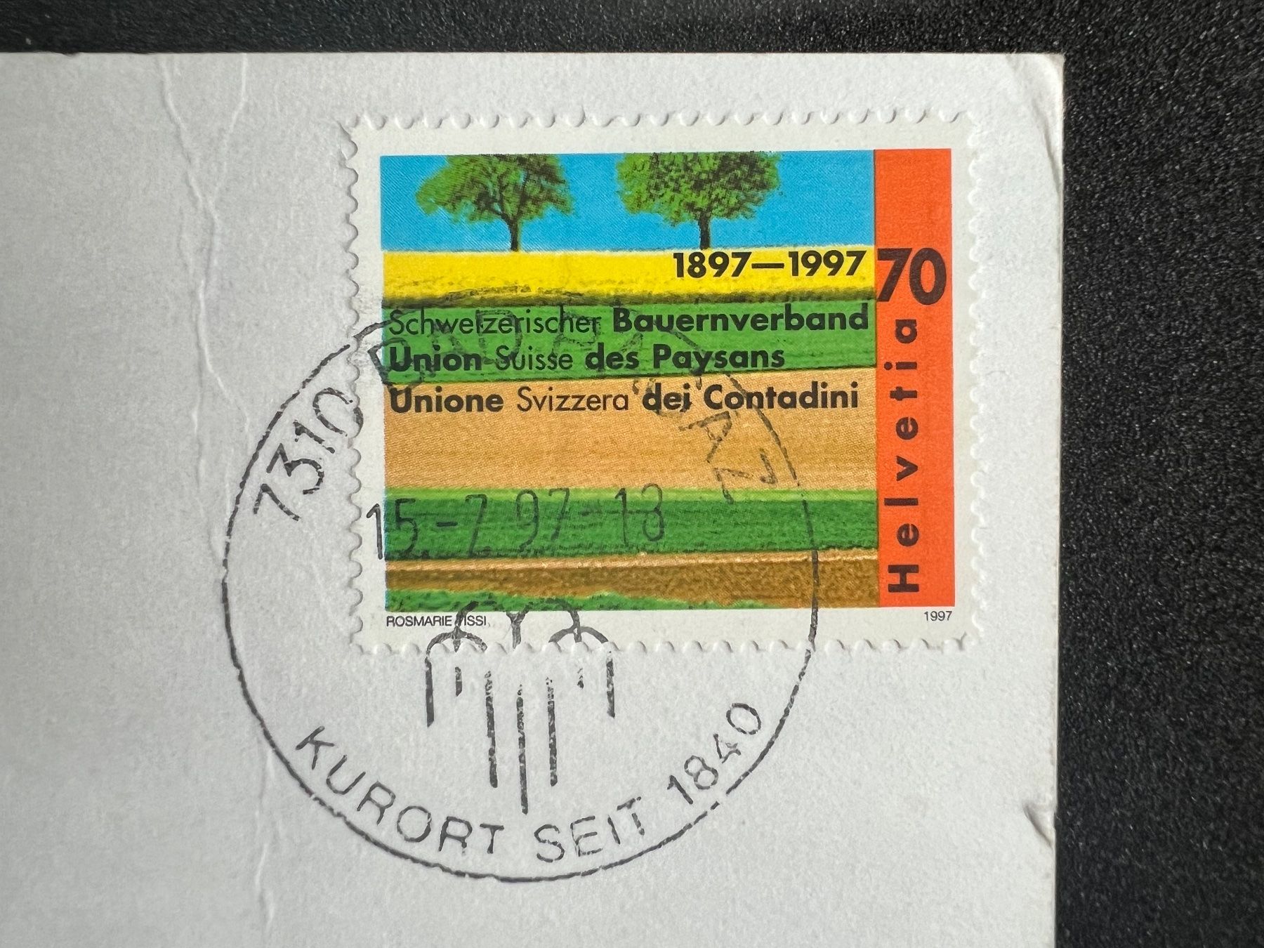 Cartoline postali: Bad Ragaz, Giessensee mit Falknis – Usato da Widnau venduto da Brusi9 1