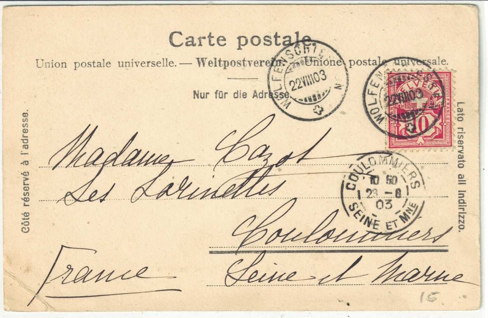 Cartoline postali: Hotel Eintracht Wolfenschiessen – Usato da Ettingen venduto da Kartenplanet 1