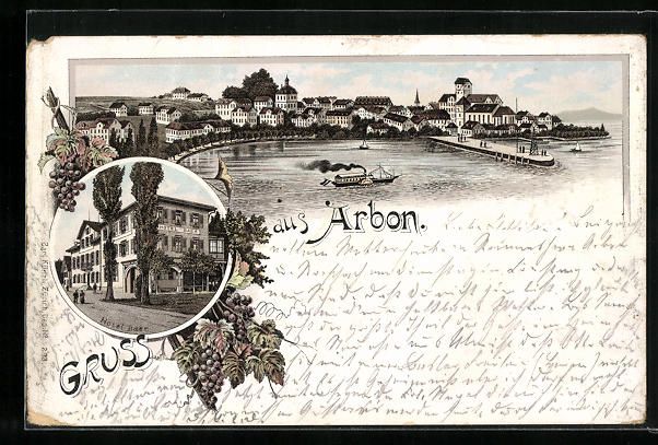 Cartes postales: Litho Arbon, Teilansicht, Hotel Baer – D'occasion à Berlin par bartko-reher