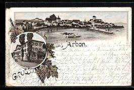 Litho Arbon, Teilansicht, Hotel Baer