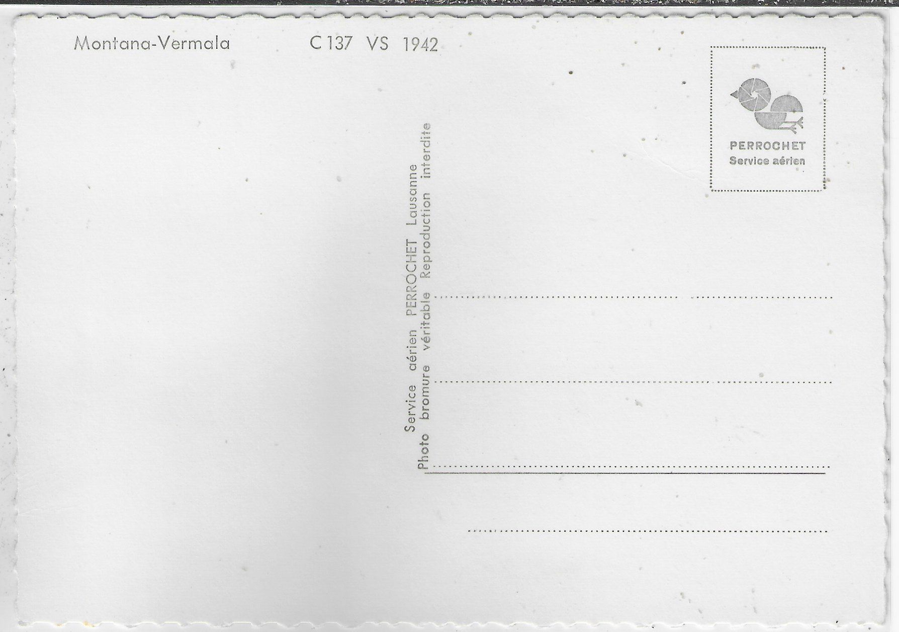 Cartoline postali: Flugaufnahme Montana-Vermala – Usato da Ettingen venduto da Kartenplanet 1