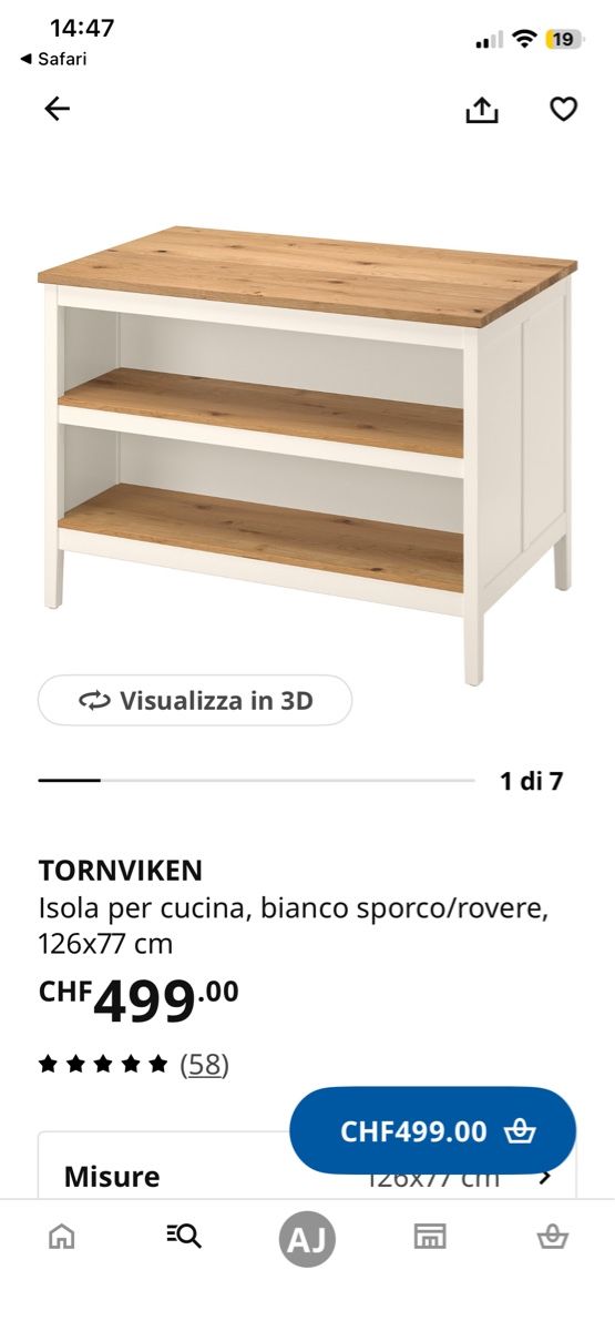 Ikea Komplettküchen: Ikea Tornviken Kitchen Island - great condition – Neu (gemäss Beschreibung) aus Kilchberg ZH von Findyourself 2