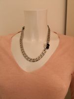 🤩MANGO HALSKETTE & STIRNBAND SILBER & SCHWARZ KIRSCHEN NEU