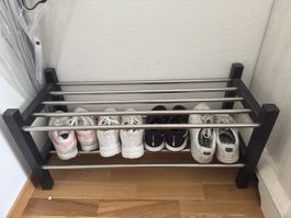 Schuhregal Metall Holz 2 Ebenen guter Zustand