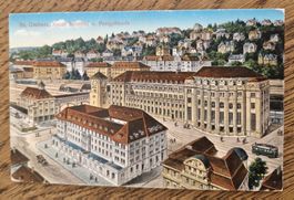 Bahnhof,Postgebäude St.Gallen 1914 Stempel Landesausstellung