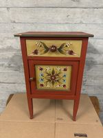 Handbemalter Nachttisch mit Schublade & Türchen (Shabby Chic