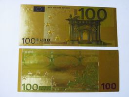 Banknote 100 Euro goldfarben Kunststoff Sammlerstück, Neu