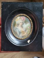 Miniatur Portrait Dame Marie Antoinette mit Rahmen