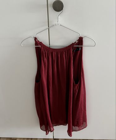 Hallhuber Silk Top Bordeaux Size M