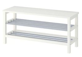 IKEA TJUSIG Bank mit Schuhablage, weiss