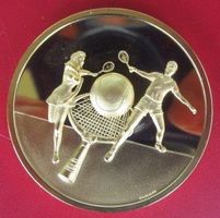 Auszeichnung Medaille für TENNISSPIELER - goldfarben - 50 mm