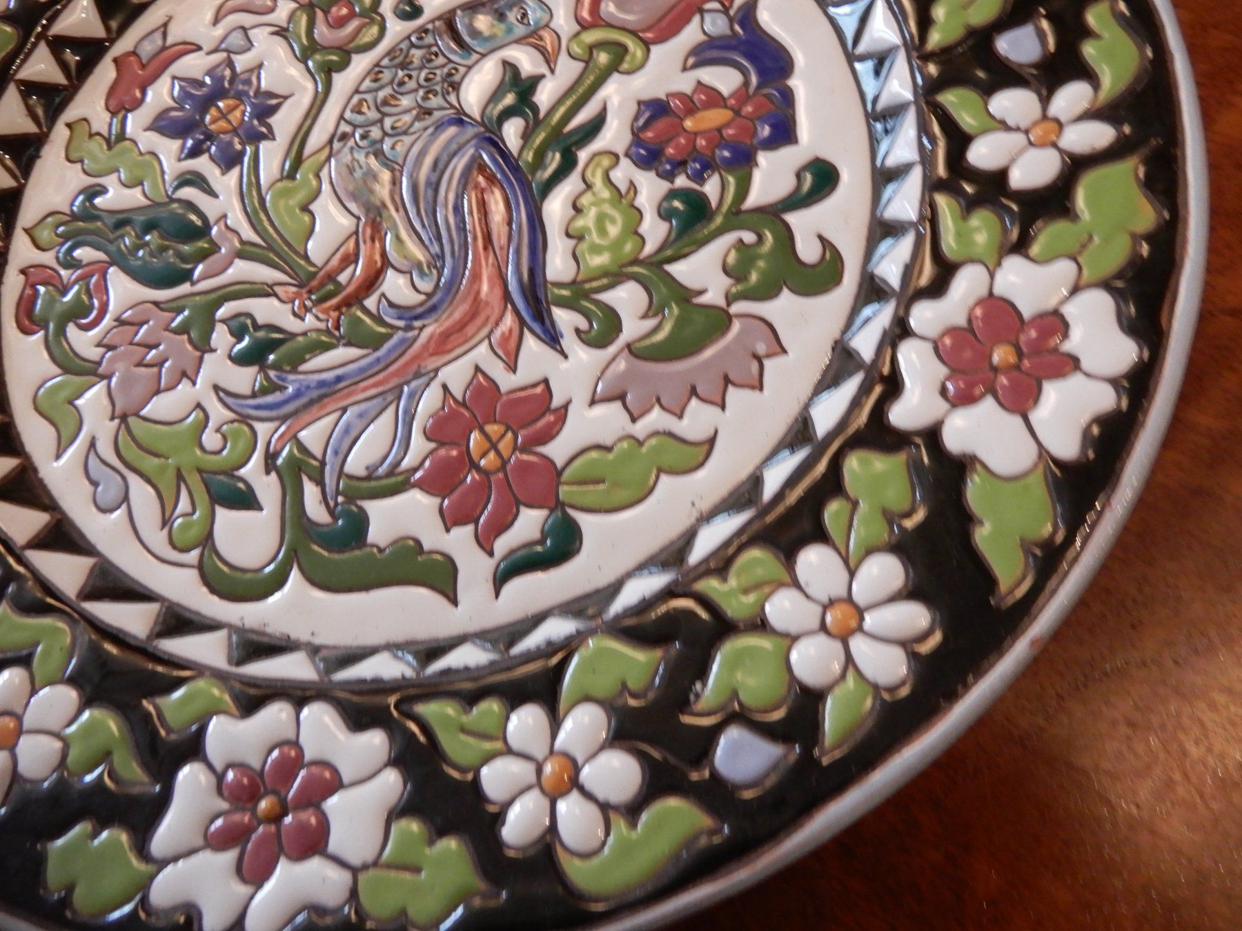 Piatti: Dekorative Keramik Platte Vogel Blumen Muster 25cm – Usato da Erstfeld venduto da Mario_boe0 4
