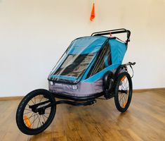 3in1 Fahrradanhänger Kinderwagen & Jogger BLAU/Anthrazit NEU