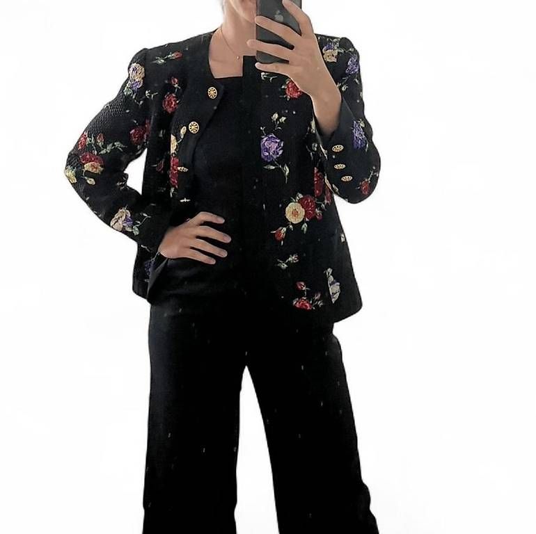 Giacche: vintage blazer black floral print – Usato da Zürich venduto da cel_cw9k 1